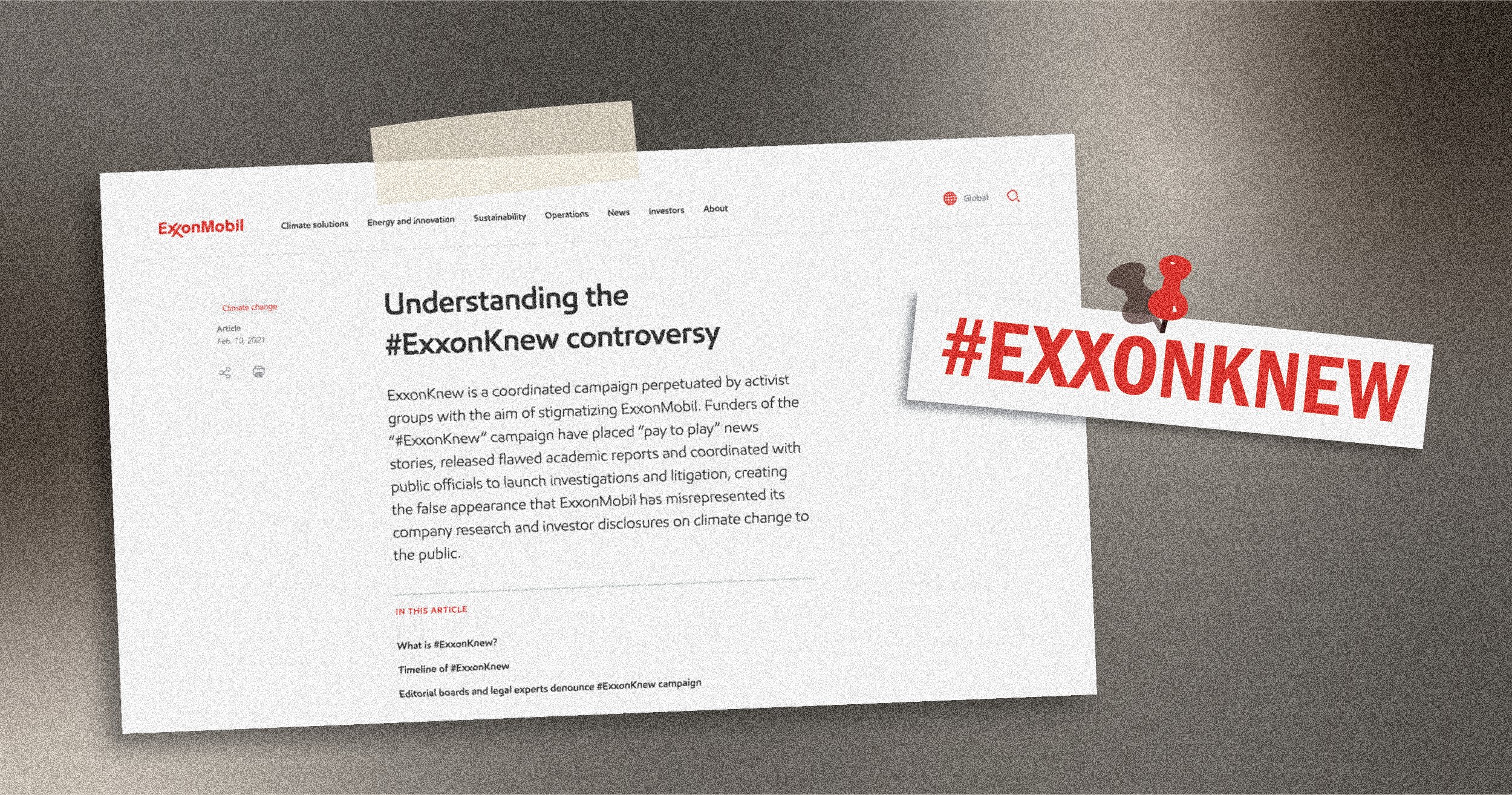 ExxonKnews: Why did Exxon take down a web page attacking its critics?